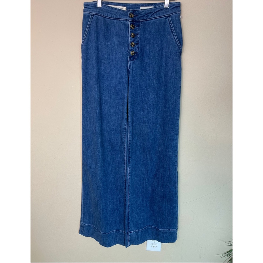 Anthropologie pilcro and theLetter press wide leg button fly jeans 28 - Picture 3 of 9